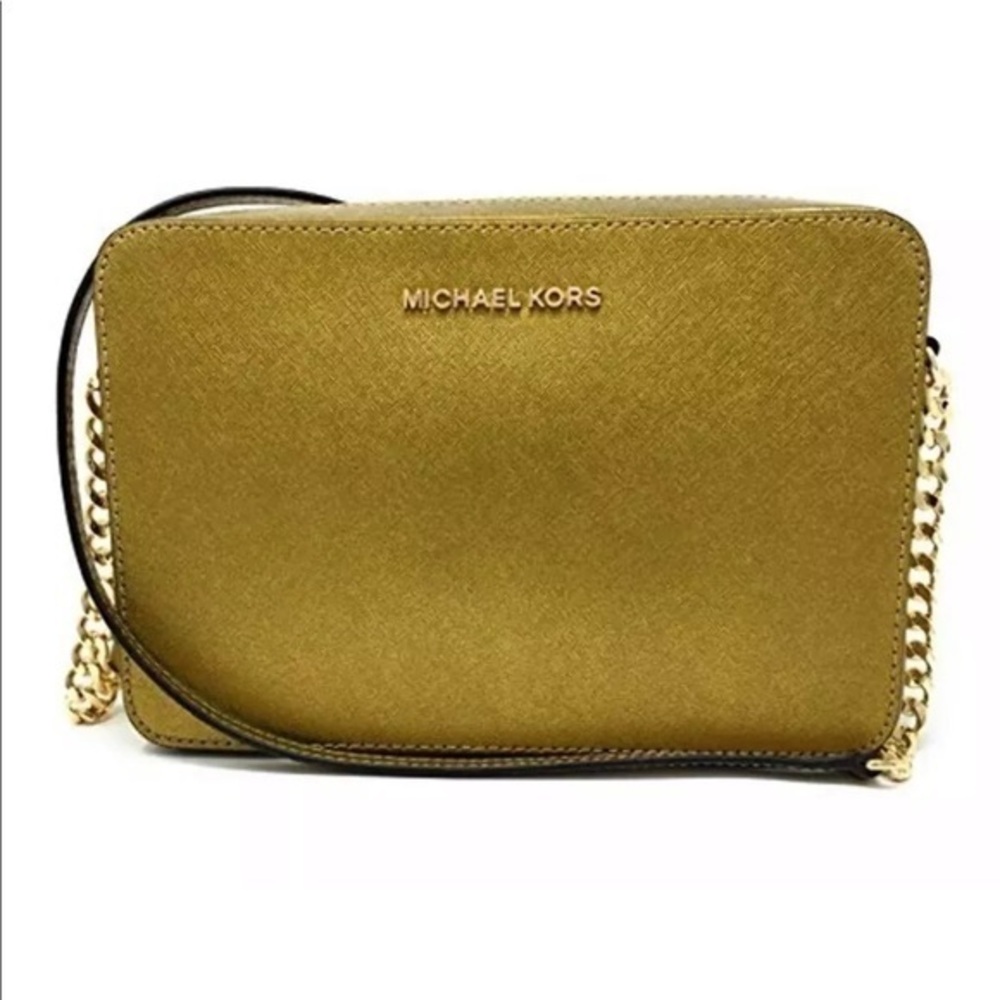 Michael kors jet set large EW crossbody old gold